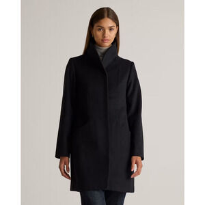 Quince Wool Cocoon Coat Black Size L NWT